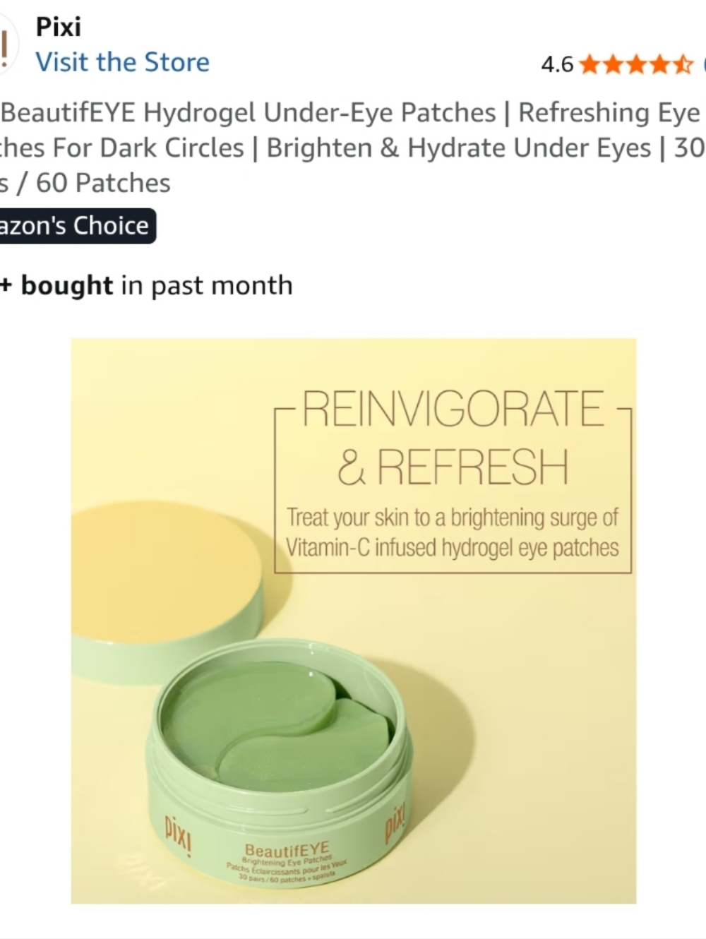 Brand New Pixi BeautifEYE Vitamin C Eye Patches - Green